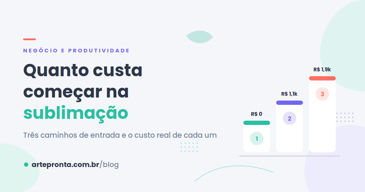 Quanto custa começar na sublimação: investimento real, equipamentos e por onde começar