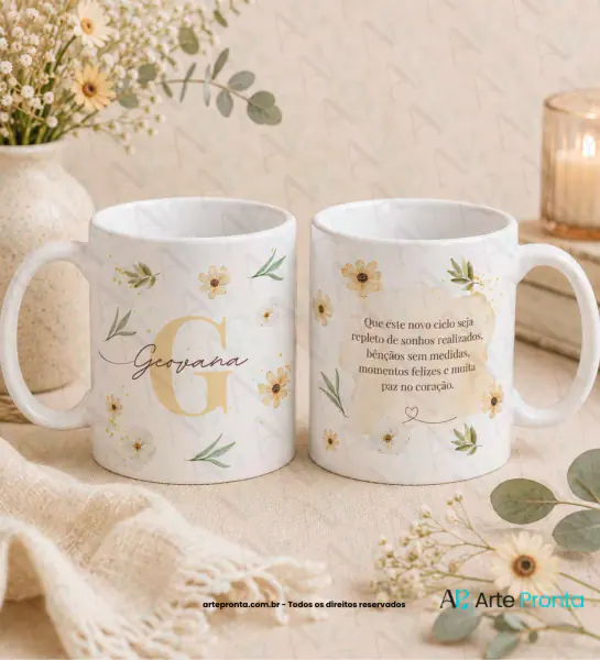 Arte para caneca - Alfabeto frase aniversário