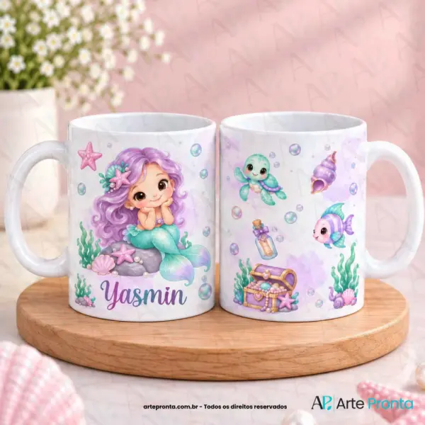 Arte para caneca - Sereia Lilás