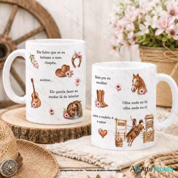 Arte para caneca - Rodeio Boiadeira