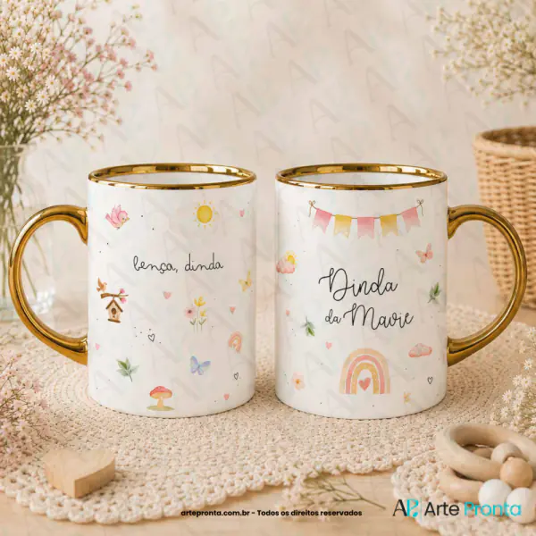 Arte para caneca - Dindos Minimalista