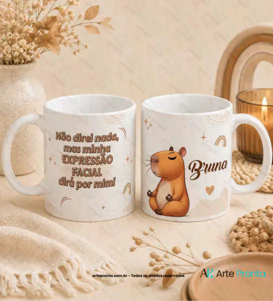 Arte para caneca - Capivara estressada 02