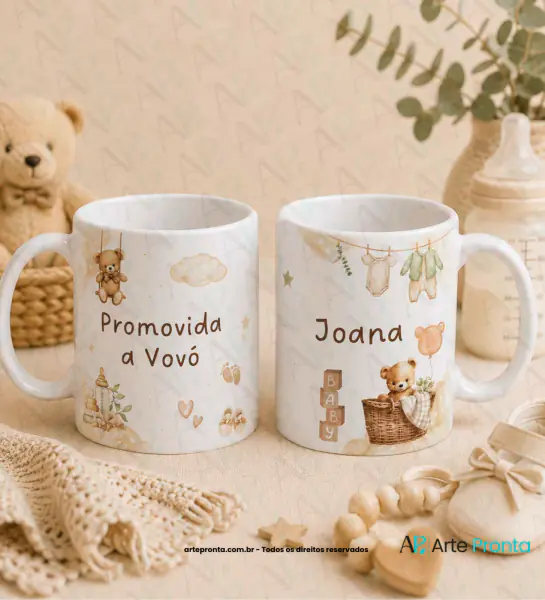 Arte para caneca - Promovida a Vovó