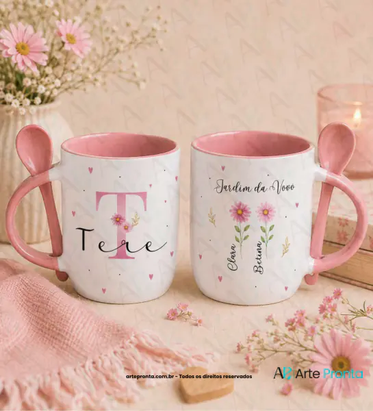 Arte para caneca - Jardim da Vovó