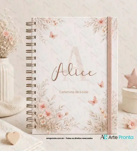 Capa de Caderneta de Saúde Floral Chique 04