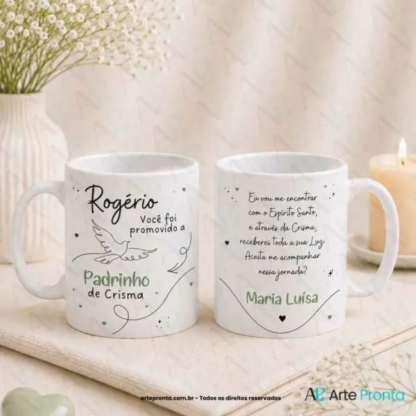 Arte para caneca - Padrinhos de Crisma