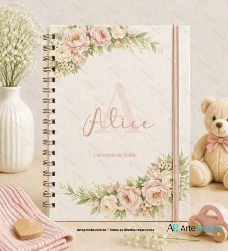 Capa de Caderneta de Saúde Floral Alfabeto 04