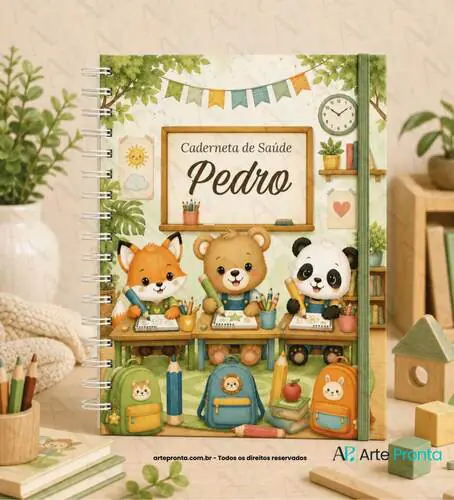 Capa de Caderneta de Saúde Escola de Bichinhos