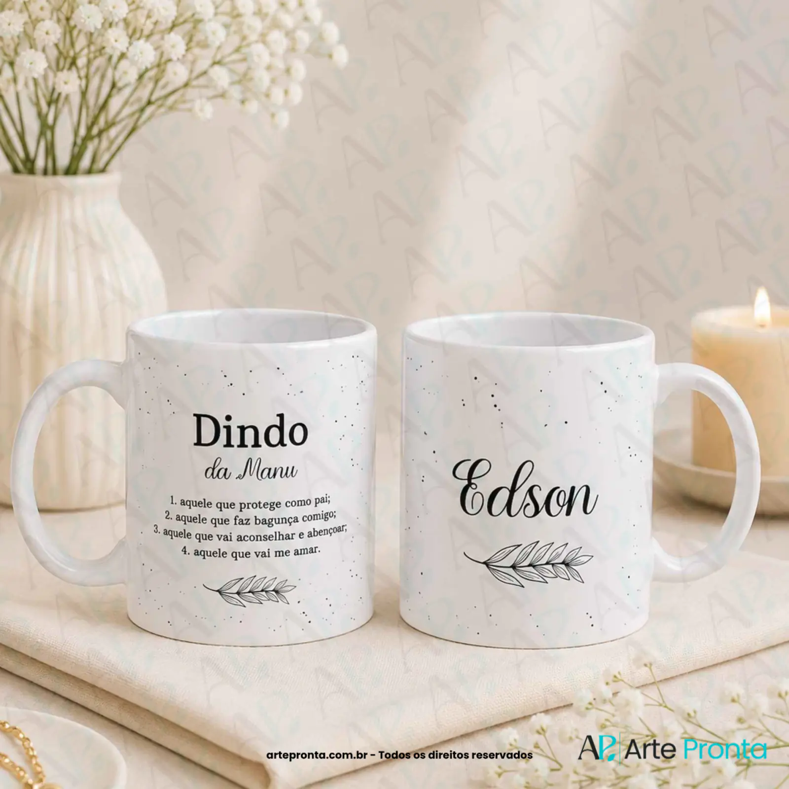 Arte para caneca - Dindos Minimalista 03