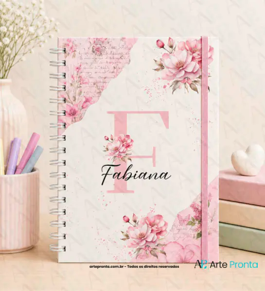 Capa de Agenda Floral Retrô