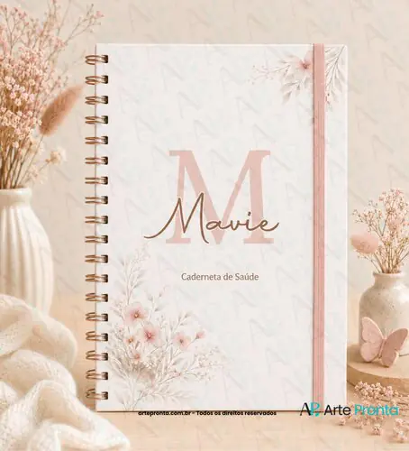 Capa de Caderneta de Saúde Floral Chique 05