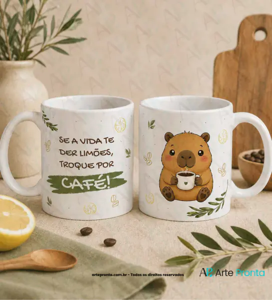 Arte para caneca - Capivara estressada 03