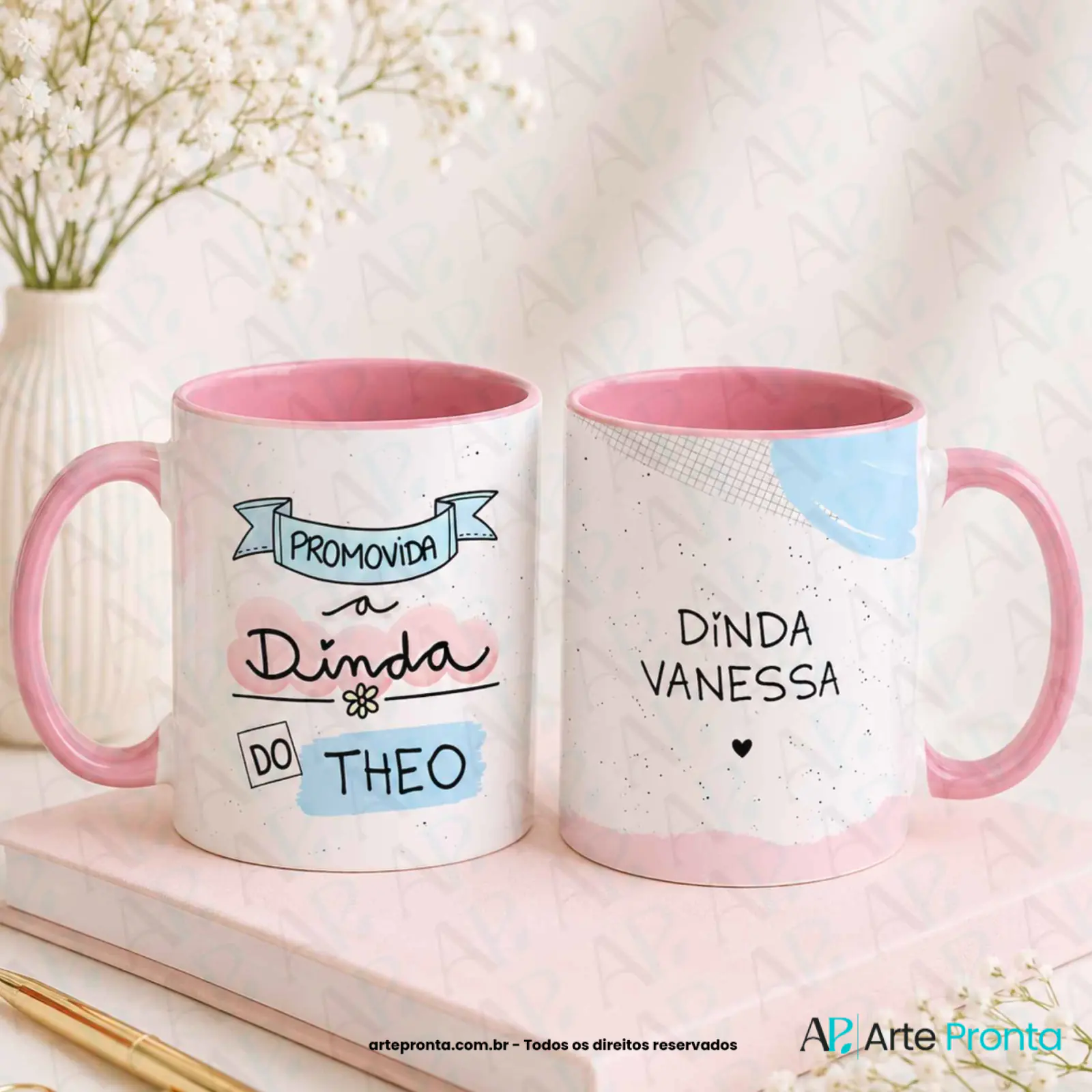 Arte para caneca - Promovido a Dindos