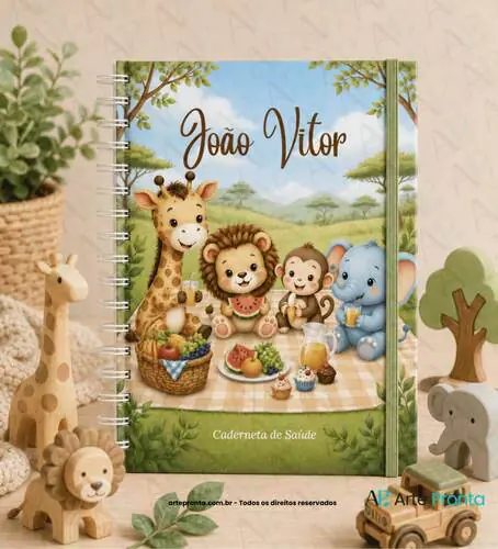 Capa de Caderneta de Saúde Piquenique do Safari