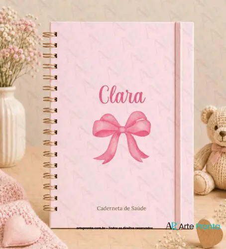 Capa de Caderneta de Saúde Laço Rosa