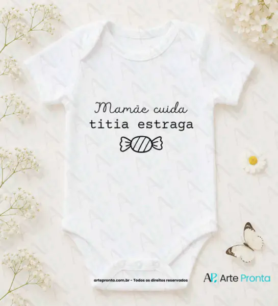 Arte para Body - Mamãe cuida, titia estraga
