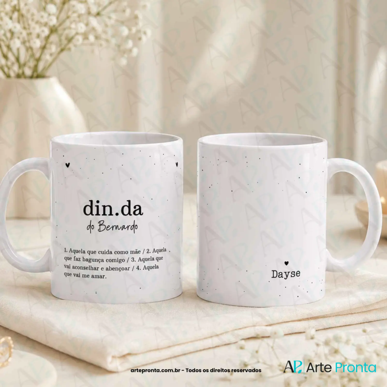 Arte para caneca - Dindos Minimalista 01
