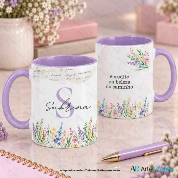 Arte para caneca - Floral color