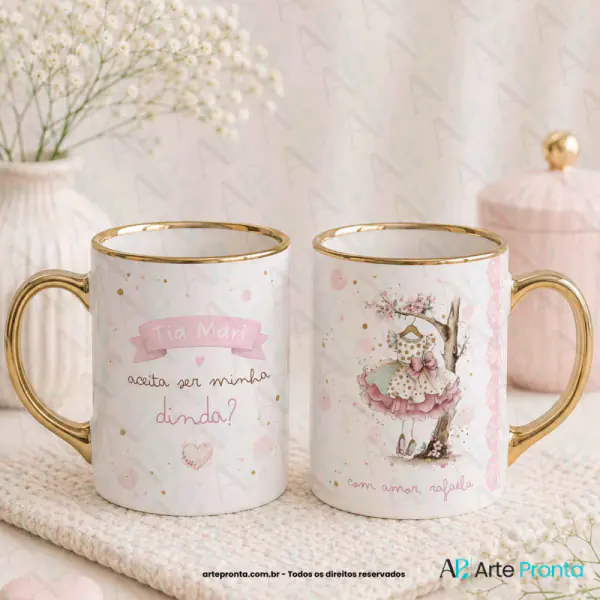 Arte para caneca - Dinda Vintage