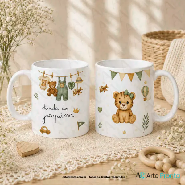 Arte para caneca - Dindos - Ursinho verde