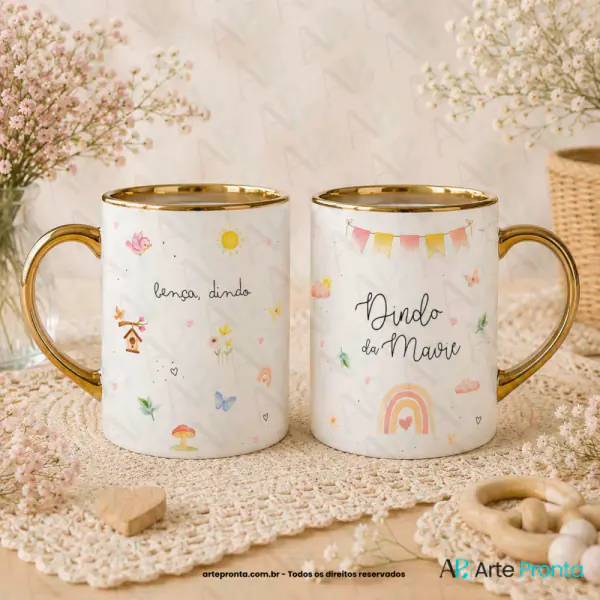 Arte para caneca - Dindos Minimalista