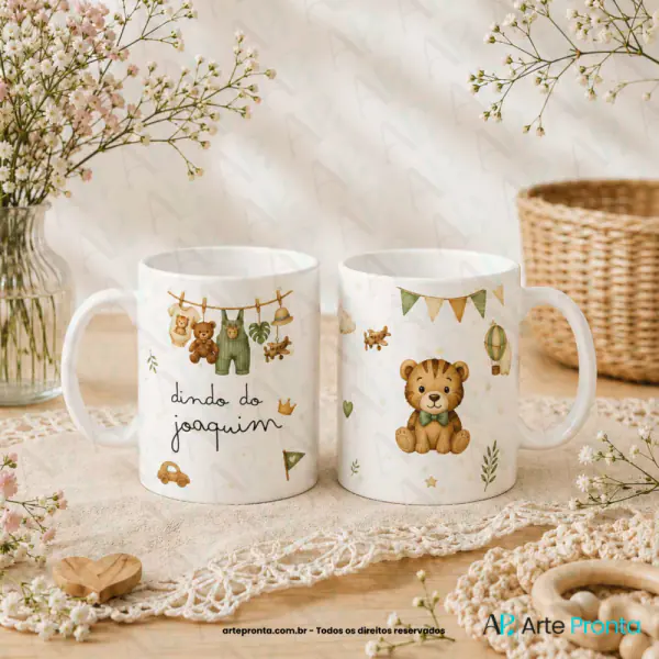 Arte para caneca - Dindos - Ursinho verde