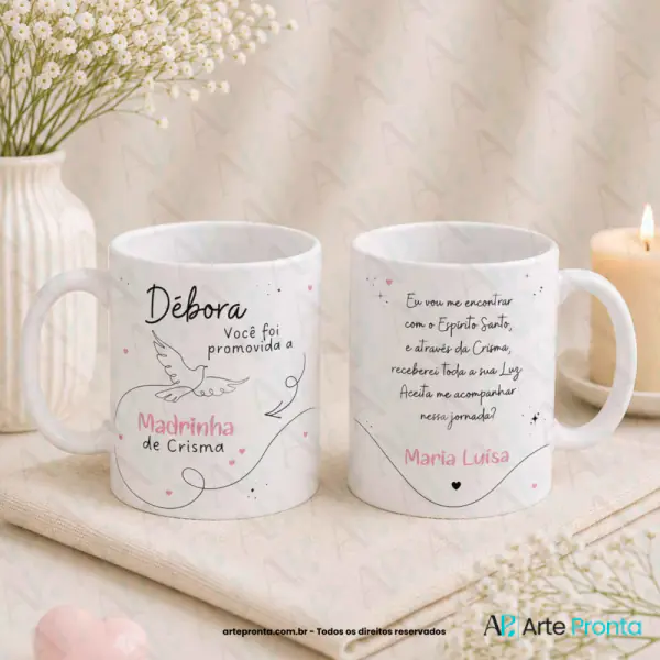 Arte para caneca - Padrinhos de Crisma