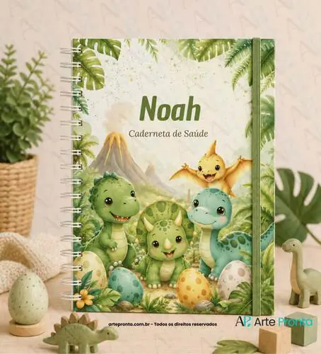 Capa de Caderneta de Saúde Dinossauros