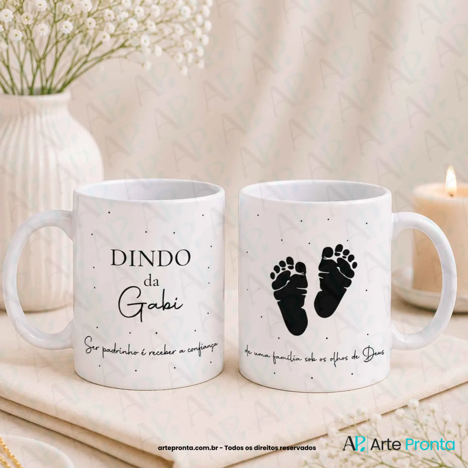 Arte para caneca - Dindos Minimalista 04