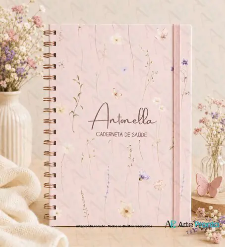 Capa de Caderneta de Saúde Floral Delicado