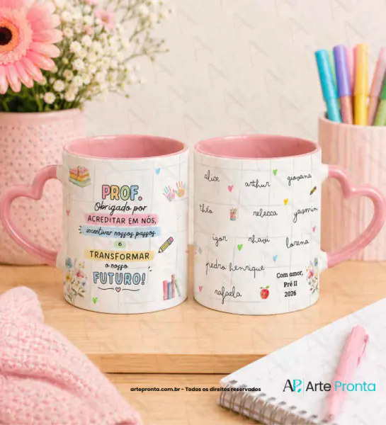 Arte para caneca - Dia dos Professores Turma