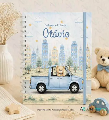 Capa de Caderneta de Saúde Ursinho no Carro