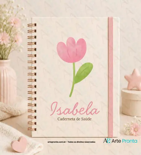 Capa de Caderneta de Saúde Flor Minimalista