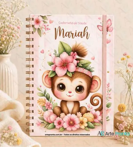 Capa de Caderneta de Saúde Macaquinha Floral