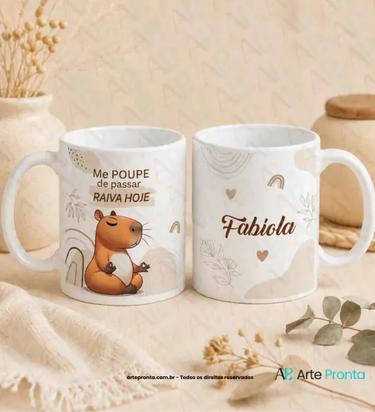 Arte para caneca - Capivara estressada 01