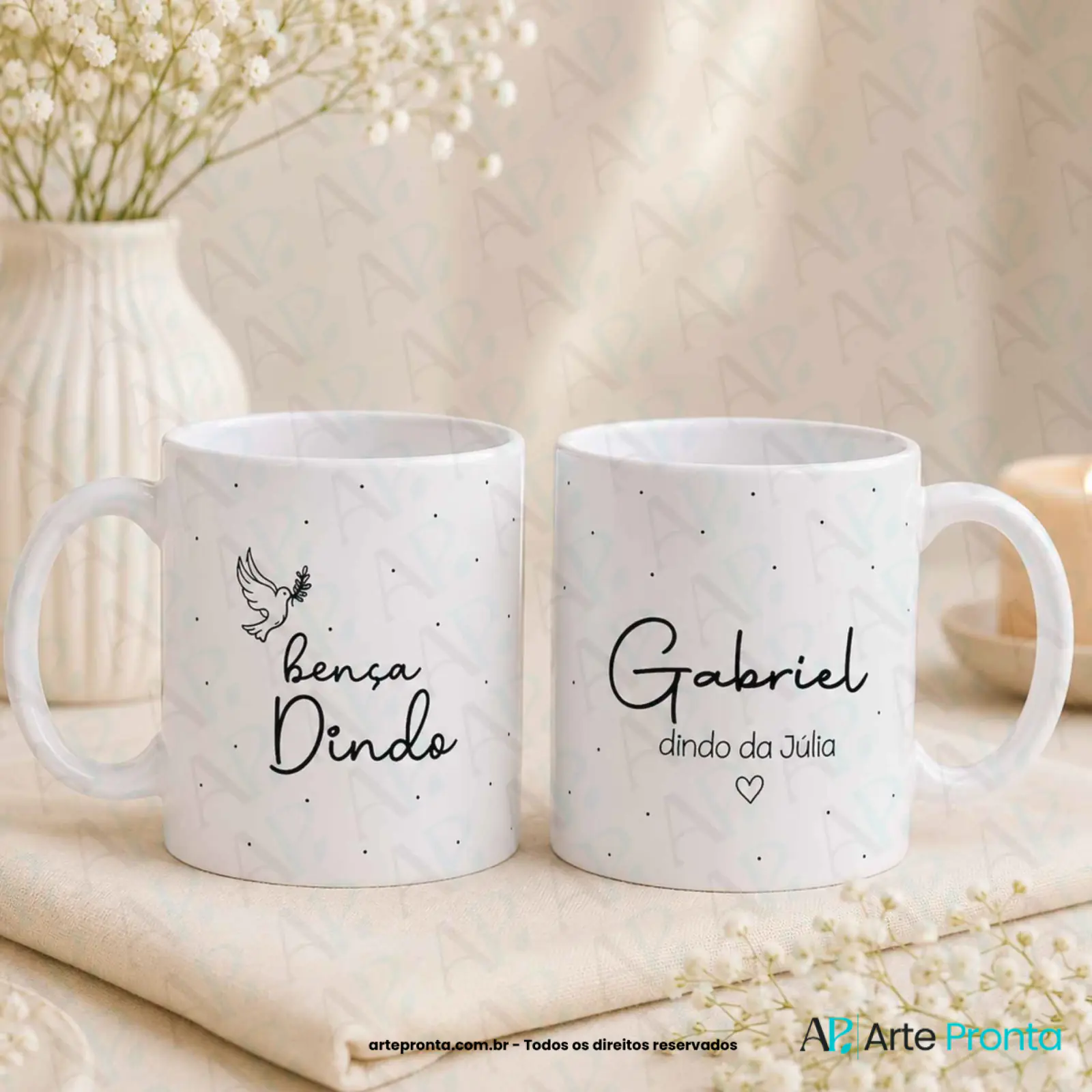 Arte para caneca - Dindos Minimalista 02