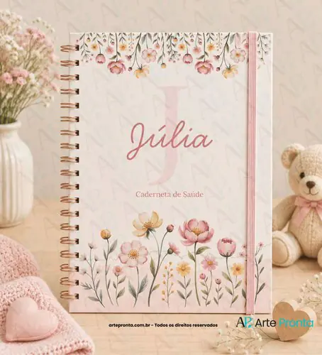 Capa de Caderneta de Saúde Floral Alfabeto 02