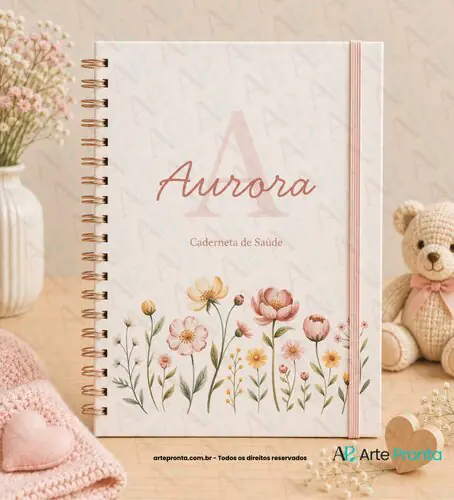 Capa de Caderneta de Saúde Floral Alfabeto 03