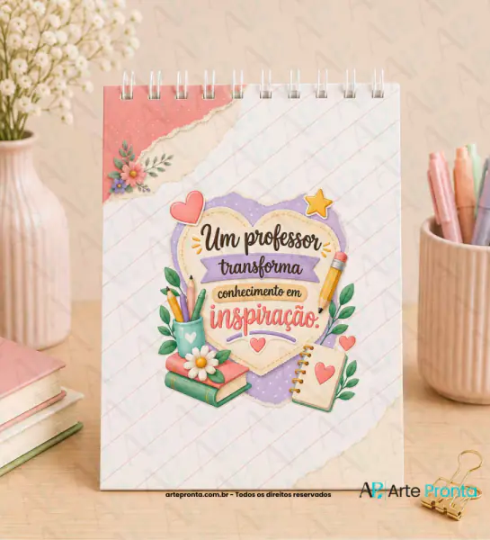 Capa + miolo para Bloco de Anotações Professora 03